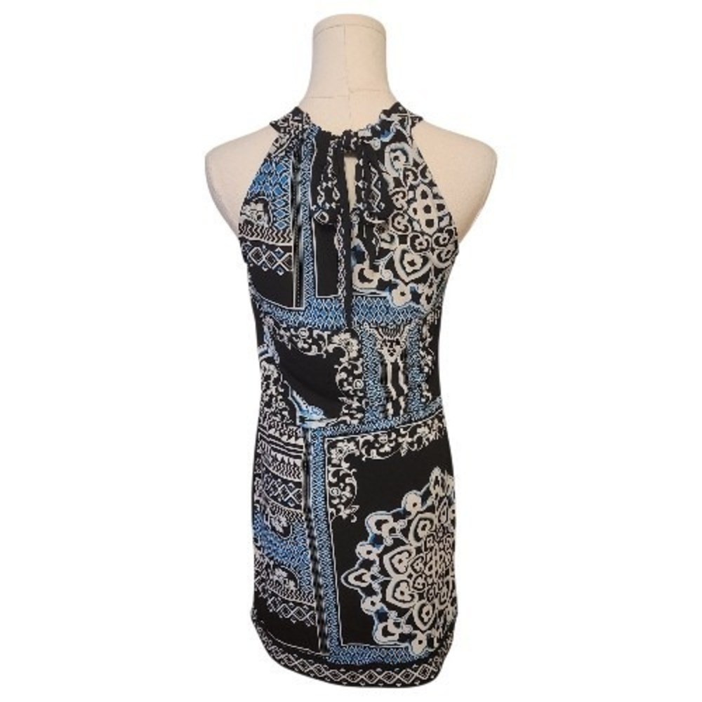 WHBM Black & Blue Halter Neck Jersey Dress Size Small - Picture 4 of 5